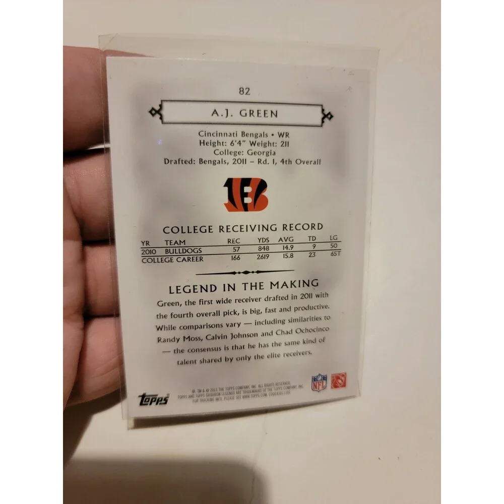 A.J. GREEN ROOKIE CARD 2011 Topps Legends AJ RC Football CINCINNATI BENGALS